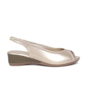 Marc Loire Women's Open Toe Block Heel Metallic Fashion Sandals for Everyday