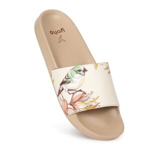 Tropica Printed Comfortable Women Slides | Stylish & Waterproof | Soft Inner Lining On Strap
