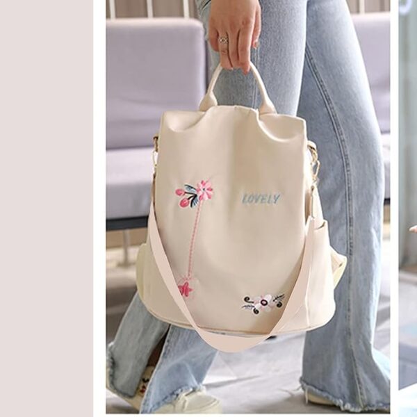 New Flower Embroidered Artistic National Style Oxford Small Capacity Women's Bag Generation Backpack - Image 3