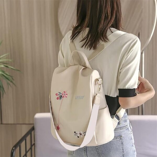 New Flower Embroidered Artistic National Style Oxford Small Capacity Women's Bag Generation Backpack - Image 2