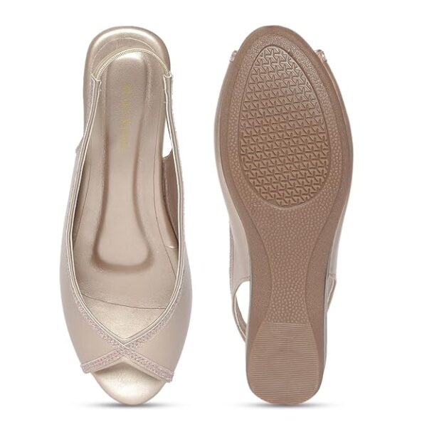 Marc Loire Women's Open Toe Block Heel Metallic Fashion Sandals for Everyday - Image 4