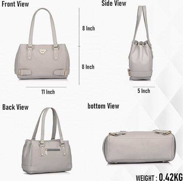 Fostelo Women's Vegan Leather Nightingale Handbag Shoulder Hobo Bag Ladies Purse (Large) - Image 4