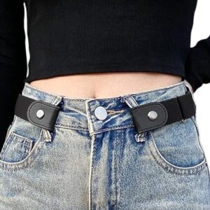 Sichumaria Buckle Free Elastic Belt for Women Jeans/Dresses, Ladies Belt for Jeans,Adjustable Belt for Women Jeans,Buckle-Free Invisible Elastic Waist Belt,No Buckle Belt for Women