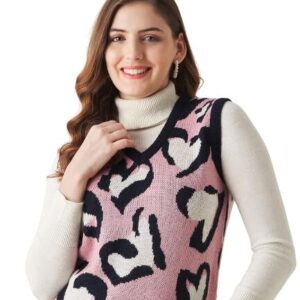 Modeve Printed V Neck Sleeveless Sweater for Women||Winterwear||